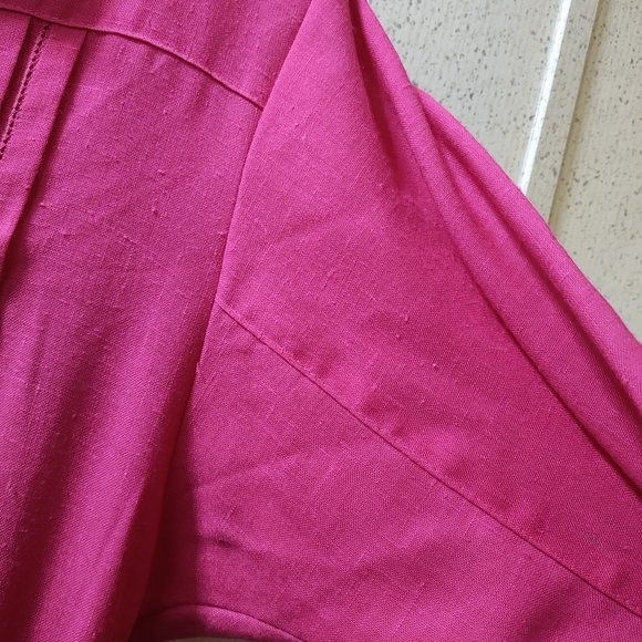 Vintage lese M. Maxi Length Dress 12 Hot Pink 80s Barbie Core Buttons Clean USA - Picture 8 of 10